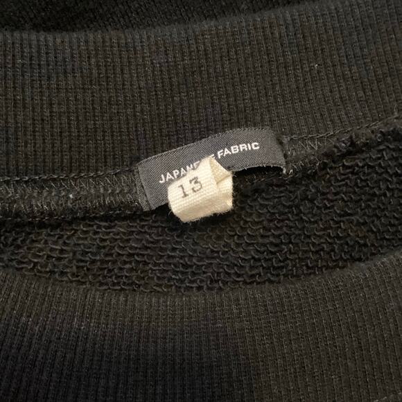 R13 Black One Shoulder French Terry Cotton Sweatshirt Dress 2016 Zip Slit S - Picture 5 of 7